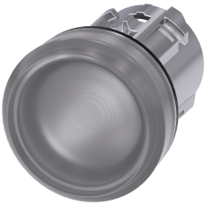 Indicator light, 22 mm, round, metal, high gloss, clear, lens, smooth