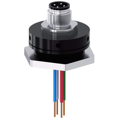 Adapter M12 connector, 4-pole, for M25 cable entry, for plastic enclosure