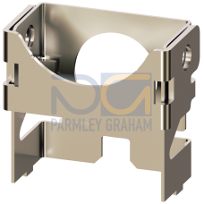 Locking device made of metal, for mushroom pushbutton, 30 mm or 40 mm, 22 mm design,