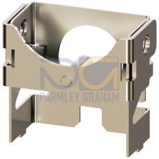 Locking device made of metal, for pushbutton, 22 mm, with raised pushbutton,