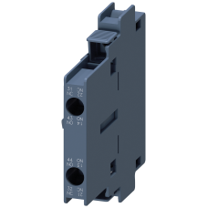 Auxiliary switch block, 1 NO + 1 NC, EN 50012, lateral, 10 mm, screw terminal, Size S0 ... S12, for