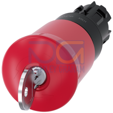 Emergency stop mushroom pushbutton, 22 mm, round, plastic, red, with lock BKS