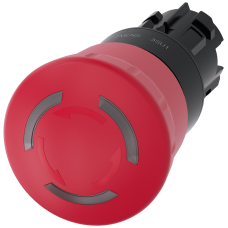 Emergency stop mushroom pushbutton, illuminated, 22 mm, round, plastic, red, 40 mm