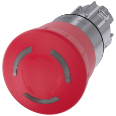 Emergency stop mushroom pushbutton, illuminated, 22 mm, round, metal, high gloss, red, 40 mm
