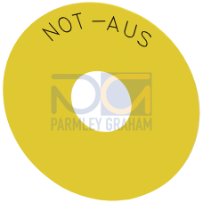 Backing plate round for EMERGENCY STOP  mushroom pushbutton, yellow, self-adhesive, Outer diameter 7