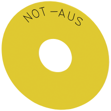 Backing plate round for EMERGENCY STOP  mushroom pushbutton, yellow, self-adhesive, Outer diameter 7