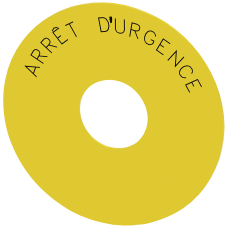 Backing plate round, for EMERGENCY STOP  mushroom pushbutton, yellow, self-adhesive, outer diameter