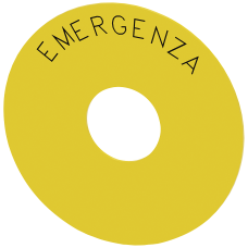 Backing plate round, for EMERGENCY STOP  mushroom pushbutton, yellow, self-adhesive, outer diameter