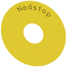 Backing plate round, for EMERGENCY STOP  mushroom pushbutton, yellow, self-adhesive, outer diameter
