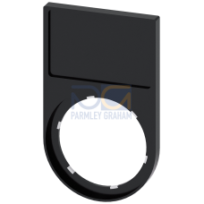 Label holder, flat, Frame rounded off at the bottom, black, for labeling plate 17.5 mm x 27 mm for gluing, Z=100-unit packaging
