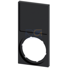 Label holder, 22mm, frame rectangular at the bottom, black, for labeling plate 27mm x 27mm, for glui