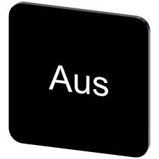 Labeling plate for gluing on enclosure, label size 22x22 mm, black label, white font, with inscription: Off