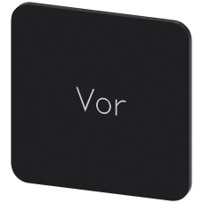 Labeling plate for gluing on enclosure, label size 22x22 mm, black label, white font, with inscription: Forward