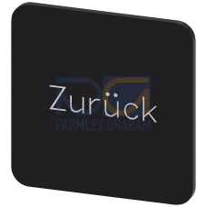 Labeling plate for gluing on enclosure, label size 22x22 mm, black label, white font, with inscription: Back