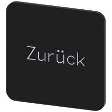 Labeling plate for gluing on enclosure, label size 22x22 mm, black label, white font, with inscription: Back