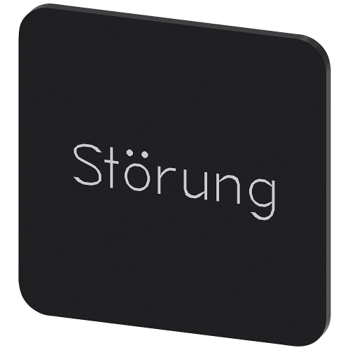 Labeling plate for gluing on enclosure, label size 22x22 mm, black label, white font, with inscription: Fault