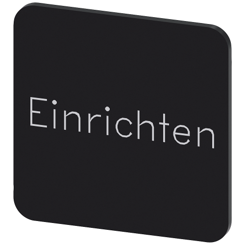 Labeling plate for gluing on enclosure, label size 22x22 mm, black label, white font, with inscription: set-up