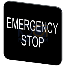 Labeling plate for gluing on enclosure, label size 22x22 mm, black label, white font, with inscripti