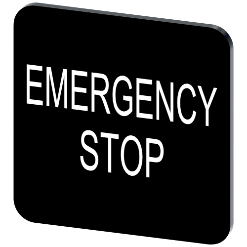 Labeling plate for gluing on enclosure, label size 22x22 mm, black label, white font, with inscripti