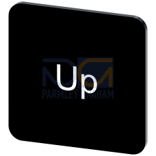 Labeling plate for gluing on enclosure, label size 22x22 mm, black label, white font, with inscripti