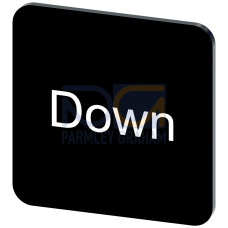 Labeling plate for gluing on enclosure, label size 22x22 mm, black label, white font, with inscripti