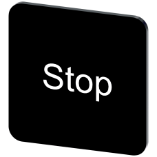 Labeling plate for gluing on enclosure, label size 22x22 mm, black label, white font, with inscripti