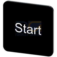 Labeling plate for gluing on enclosure, label size 22x22 mm, black label, white font, with inscripti