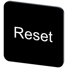 Labeling plate for gluing on enclosure, label size 22x22 mm, black label, white font, with inscripti