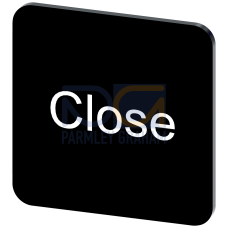 Labeling plate for gluing on enclosure, label size 22x22 mm, black label, white font, with inscripti