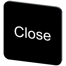Labeling plate for gluing on enclosure, label size 22x22 mm, black label, white font, with inscripti