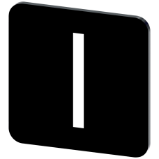 Labeling plate for gluing on enclosure, label size 22x22 mm, black label, white font, with graphic s