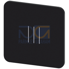 Labeling plate for gluing on enclosure, label size 22x22 mm, black label, white font, with graphic symbol: III