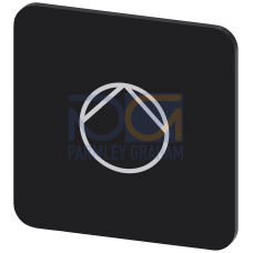 Labeling plate for gluing on enclosure, label size 22x22 mm, black label, white font, with inscription: Pump