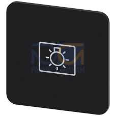 Labeling plate for gluing on enclosure, label size 22x22 mm, black label, white font, with inscription: lighting