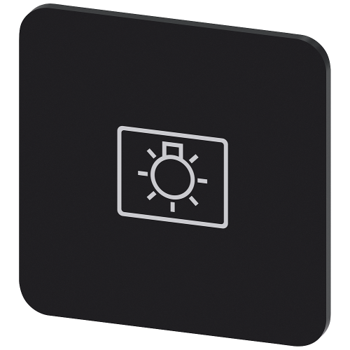 Labeling plate for gluing on enclosure, label size 22x22 mm, black label, white font, with inscription: lighting