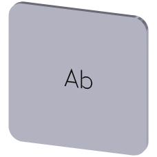 Labeling plate for gluing on enclosure, label size 22x22mm, silver label, black font, with inscription: Down