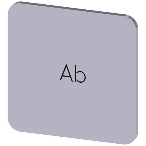 Labeling plate for gluing on enclosure, label size 22x22mm, silver label, black font, with inscription: Down