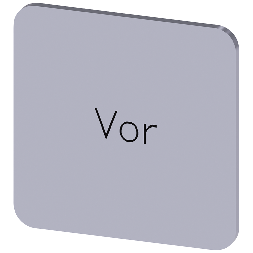 Labeling plate for gluing on enclosure, label size 22x22mm, silver label, black font, with inscription: Forward