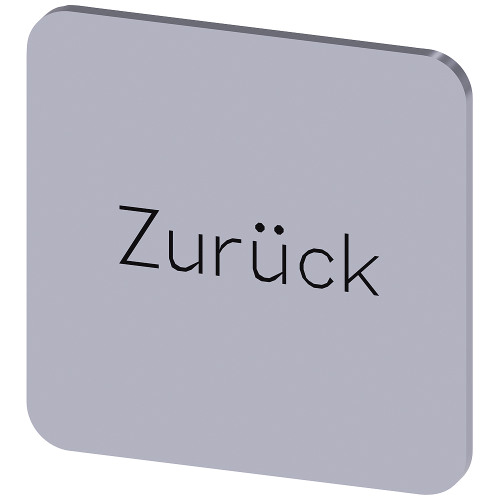 Labeling plate for gluing on enclosure, label size 22x22mm, silver label, black font, with inscription: Back