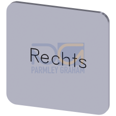 Labeling plate for gluing on enclosure, label size 22x22mm, silver label, black font, with inscription: Right