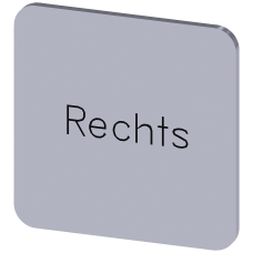 Labeling plate for gluing on enclosure, label size 22x22mm, silver label, black font, with inscription: Right