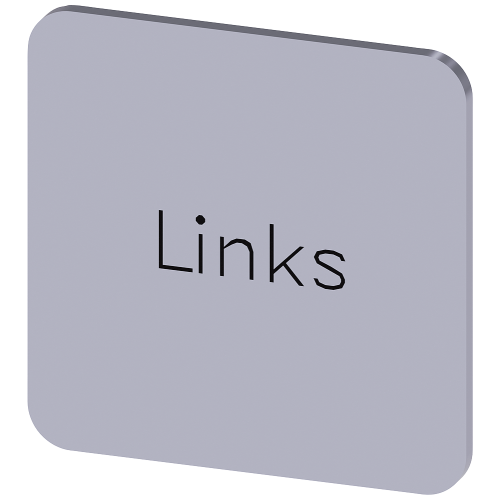 Labeling plate for gluing on enclosure, label size 22x22mm, silver label, black font, with inscription: Left