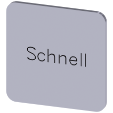 Labeling plate for gluing on enclosure, label size 22x22mm, silver label, black font, with inscription: fast