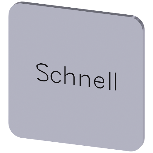 Labeling plate for gluing on enclosure, label size 22x22mm, silver label, black font, with inscription: fast