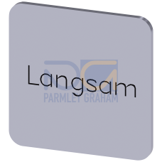 Labeling plate for gluing on enclosure, label size 22x22mm, silver label, black font, with inscription: slow