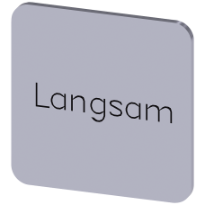 Labeling plate for gluing on enclosure, label size 22x22mm, silver label, black font, with inscription: slow