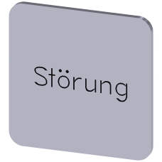 Labeling plate for gluing on enclosure, label size 22x22mm, silver label, black font, with inscription: Fault