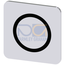 Labeling plate for gluing on enclosure, label size 22x22mm, silver label, black font, with graphic symbol: O