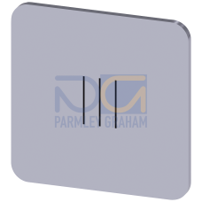 Labeling plate for gluing on enclosure, label size 22x22mm, silver label, black font, with graphic symbol: III