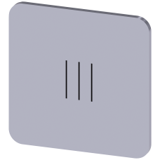 Labeling plate for gluing on enclosure, label size 22x22mm, silver label, black font, with graphic symbol: III